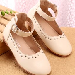 Babyoye Clip Closure Ballerina With Pearl Detailing - Beige-image-85