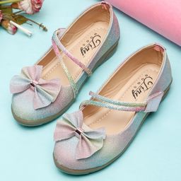 Tiny Bugs Shimmered Bow Applique Ballerinas - Multi Colour-image-27