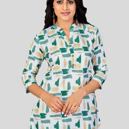 Saree Swarg Mandarin Collar Printed Tunic-image-65