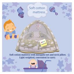 Kwitchy New Born Baby Bedding Combo Set Mattress with Mosquito Net & Sleeping Bag for   Infants  - Green image 3