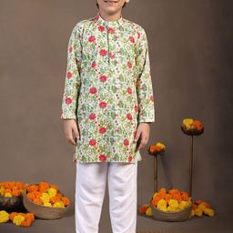 Sangria Boys Printed Kurta Set-image-80