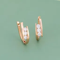 Kushal's Fashion Jewellery Rhodium-Plated Contemporary Zircon Hoop Earrings-28