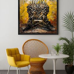 999Store Brown & Yellow Iron Throne Printed Canvas Wall Art-image-7