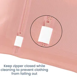 Kuber Industries 3-Pc Peach-Color Reusable Rectangular Durable Laundry Bags With Zipper image 3