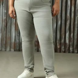 High Star Plus Size Grey Cotton High Rise Jeans-image-88