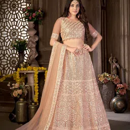 VARNI FABRICS Embroidered Semi-Stitched Lehenga & Unstitched Blouse With Dupatta-picture-11