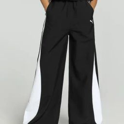 Puma Black & White Color-Block Track Pants-image-93