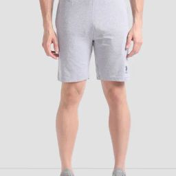 U.S. Polo Assn. Grey Melange Regular Fit Shorts-image-32