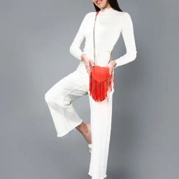 SASSORA TIARA Red Leather Small Cross Body Bag-40