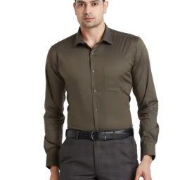 Park Avenue Green Slim Fit Shirt-image-57