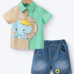 Mark & Mia Boys Printed Short Sleeves Shirt With Shorts-image-19