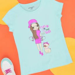Pantaloons Junior Light Blue Printed T-Shirt-picture-35