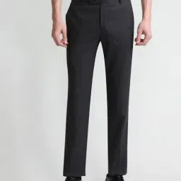 Arrow Black Slim fit Solid Trousers-picture-9