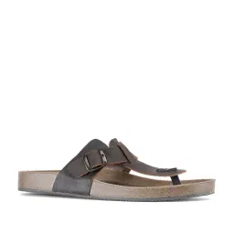 Bata Men's Quovadis Brown T-Strap Sandals-picture-43