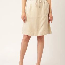 Elle Beige A-Line Skirt-image-21
