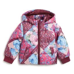 Guess Pink Printed Hooded Neck Puffer Jacket-image-8