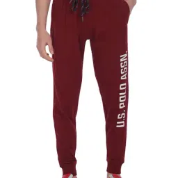 U.S. Polo Assn. Maroon Regular Fit Printed Joggers-picture-12