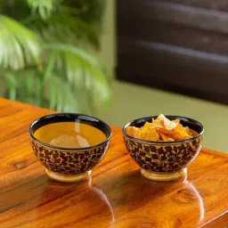 ExclusiveLane Yellow & Brown Ceramic Serving Bowl - Set of 2-22