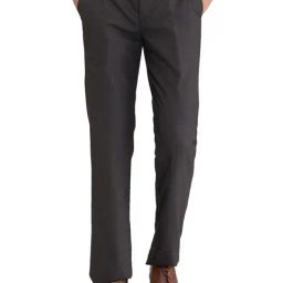 Park Avenue Brown Regular Fit Texture Trousers-image-64