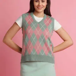 zink Z Multicolored Argyle Pattern Sweater-picture-15