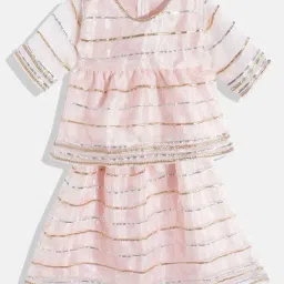 READIPRINT FASHIONS Kids Pink Lace Full Sleeves Kurta With Skirt-image-21