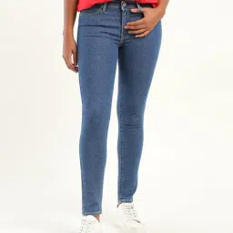Levi's 711 Blue Mid Rise Skinny Fit Jeans-picture-48