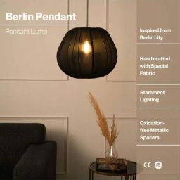FIG Living Black Fabric Berlin Pendant Lamp-43