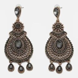 Sohi Gold Plated Designer Stone Dangler Earrings-image-18