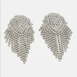 Sohi Silver Plated Designer Stone Dangler Earrings-image-17