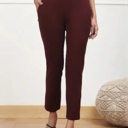 Biba Burgundy Plain Trousers-image-12