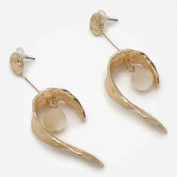 Sohi Gold Plated Pearls Drop Earrings-image-95