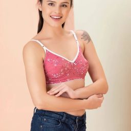 Clovia Pink Non Wired Non Padded Full Coverage Bra image 3