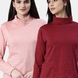 Kryptic Maroon & Pink Cotton Regular Fit T-Shirt (Pack Of 2)-10