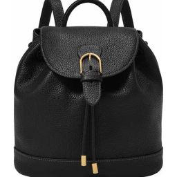 Fossil Everleigh Black Medium Leather Backpack-16