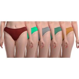 AROUSY Green & Maroon Cotton Panties - Pack Of 5-image-95