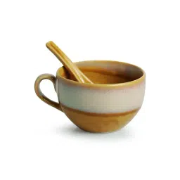 ExclusiveLane 'The Eclipsed Two' Soup Bowls With Spoons Dual Glazed Studio Pottery In Ceramic (2) image 3
