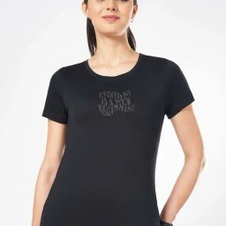 Ajile by Pantaloons Black Cotton Printed T-Shirt-picture-34