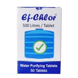 Ef Chlor Water Purification Tablet 1.67 g 500 L Per Tablet for Household Water Tanks (Pack of 50 Tablets)-48