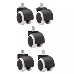 Modern India Seating Nylon Free Size Black & White Chair Wheel, MISP4 (Set of 5)-2