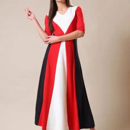PURVAJA Red Color-Block Dress-picture-20