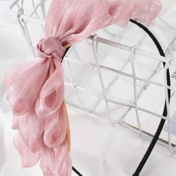 OOMPH Pink Bowtie Ribbon Embellished HairBand-image-42