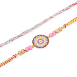 NVR Men Multicolor Artificial Stones & Beads Thread Rakhi Combo image 2