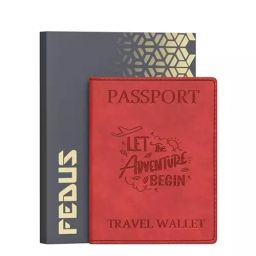 FEDUS Advent Passport Cover Red Wallet with Credit/Debit Card, RFID Protected Travel Document Accessories Organiser-image-5