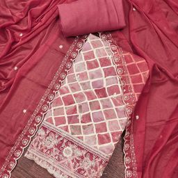 MANVAA Geometric Embroidered Sequinned Unstitched Dress Material-picture-25