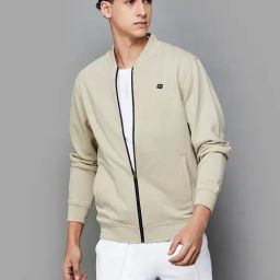 Fame Active Beige Regular Fit Bomber Jacket-image-45