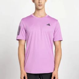 Adidas Purple Regular Fit Logo Printed Sports T-Shirt-image-45