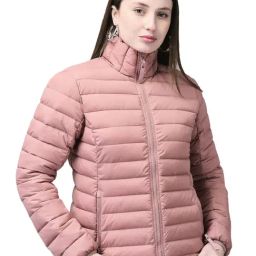 Woodland Rosegold Polyester Solid Jacket-image-45