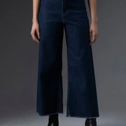 High Star Blue Cotton Straight Fit High Rise Jeans-image-67