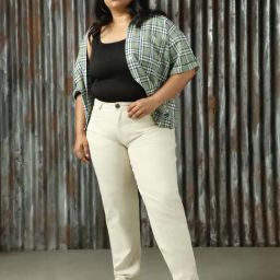 High Star Plus Size Beige Cotton High Rise Jeans image 4