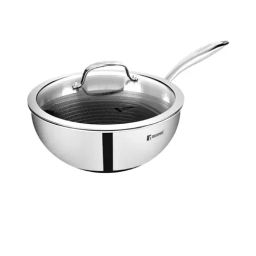 Bergner Hitech Triply Silver Stainless Steel Non Stick Prism Technology 24 cm Kadai (1 L)-20